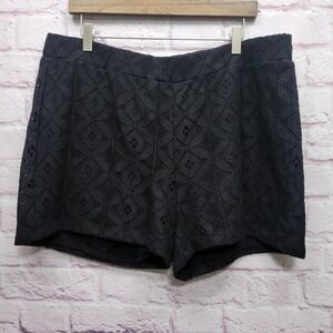 Y2K One 5 One Black Lace Overlay Shorts‎ Womens XL Grunge Dark Fairy Coquette